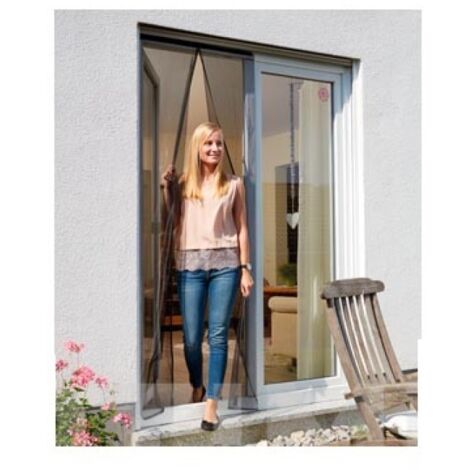 Mosquitera para puerta cortina magnetica antracita 90x210 cm