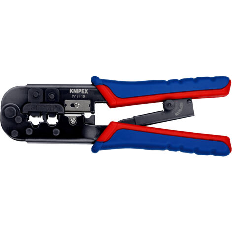 KNIPEX 97 51 10 Crimpadora para conectores Western con mangos multicomponentes Barnizados 190 mm