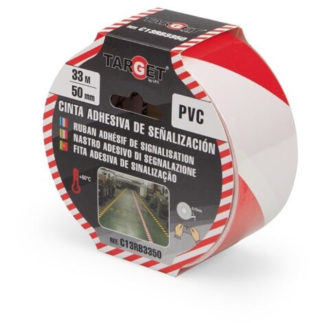 Cinta adh 50mmx33mt señalizacion target pvc ro/bco c13rb3350