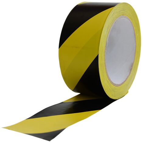 Cinta Adhesiva Señalizacion Balizamiento 5 cm x 25 M Negro-Amarillo