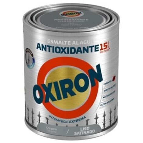 Esmalte Antioxidante Agua Oxiron Liso Satinado 750 Ml Gris P