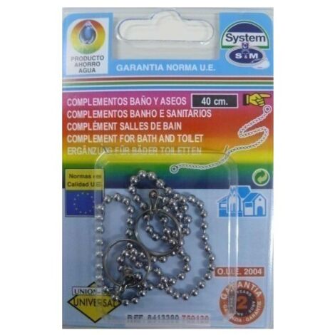 Cadena Baño Bolas 40Cm Tapon Bañera  Con Anillas  S M