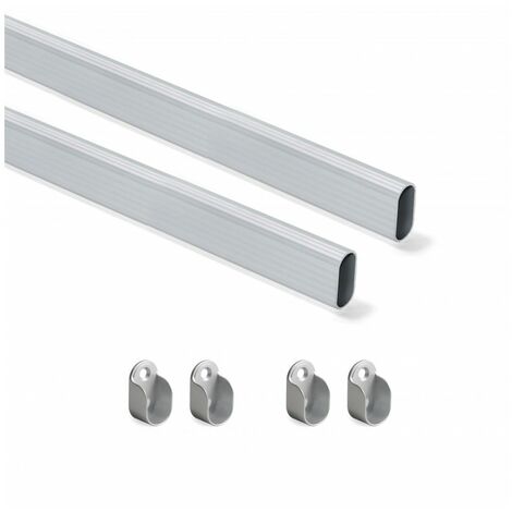 19 mm 10 anillas de soporte para barra de armario redondas color blanco 