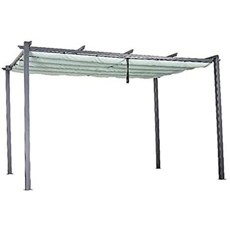 Cenador jardín 3x4mt natuur acero gris/beige nt132775