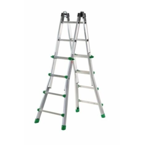 Escalera ind.mult tijera 3,77mt 8+8 telesc alu cody