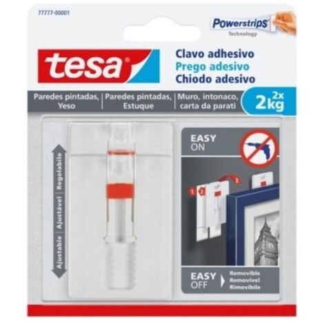 Colgador hog 2kg adh reut clavo pl bl ajust. pared pint 2 pz