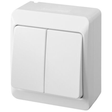 Interruptor elec 10amp-250v estanco sup. dob ip54 abs bl poo