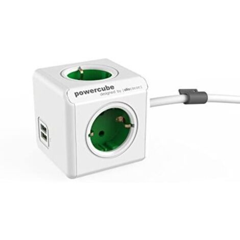 Adaptador powercube 4t + 2 usb 1,5 mt multicolor powercube (1/5)