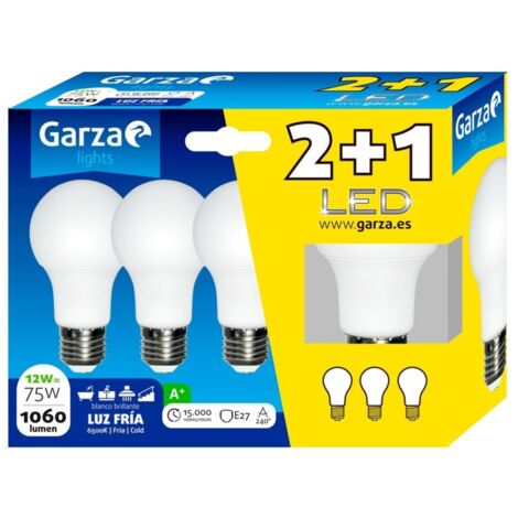 Lampara ilumin estan led garza e27 12w 1060lm 6500k 3 pz (1/2)