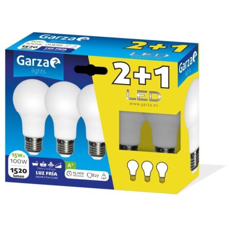 Lampara ilumin estan led garza e27 15w 1520lm 6500k 3 pz