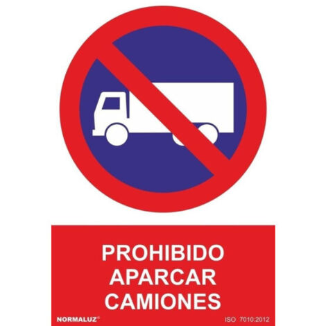 Señal 210x300mm pvc prohibido aparcar camiones rd40054