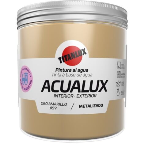 Pintura manualid. al agua 250 ml oro ama satin. metal. acual