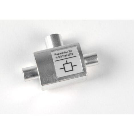 Repartidor antena coaxial 1 hembra 2 machos 9,5mm televes (1/3)