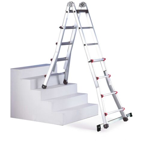 Escalera ind.mult tijera 6,35mt 12+12 telesc alu escalis sve