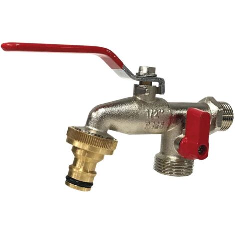 Grifo jard curvo doble salida lat pla aqc (1/4)