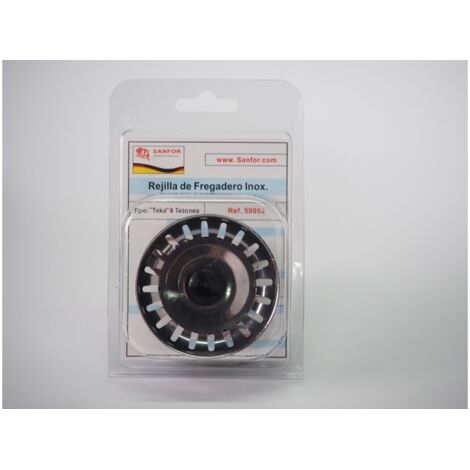 Saneaplast Metalsant Griglia Per Scarico Lavandino 115 Mm - Filtro In Acciaio Inox Per Cucina E Bagno, Antiodore, 8 Fori - 2