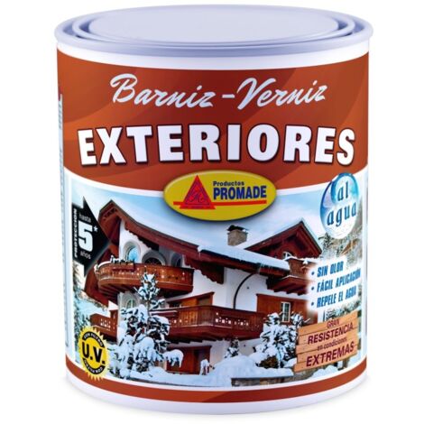 Barniz madera exteriores al agua bril 750 ml aeba104 promade