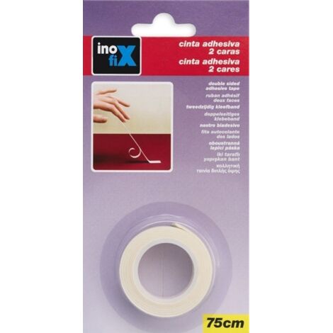 Cinta Adhesiva 15Mmx  0,75Mt Doble Cara  Blanco Inofix