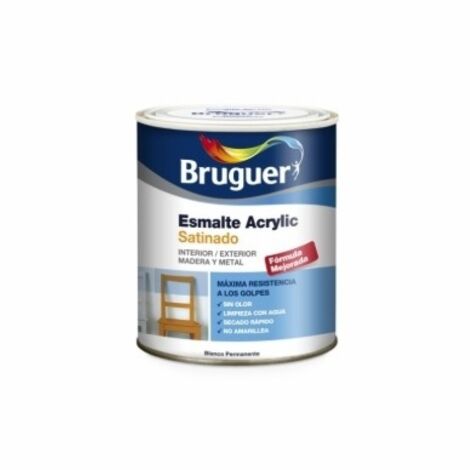 Esmalte acril sat. 750 ml ne int/ext s/olor bruguer (1/3)