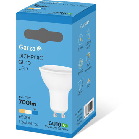 Bombilla ilumin dicr led garza gu10 8w 700lm 6500k