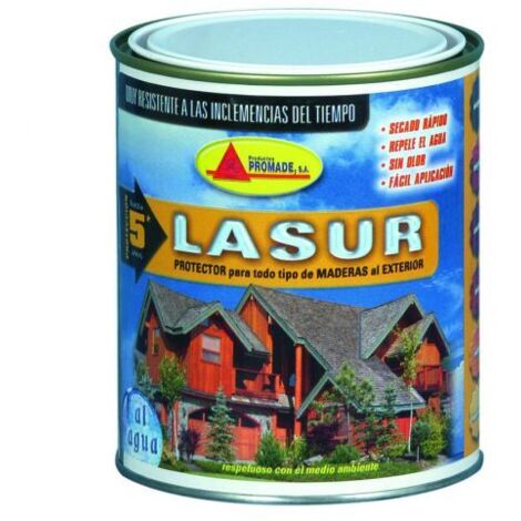 Lasur madera exterior al agua 750 ml roble asur204 promade
