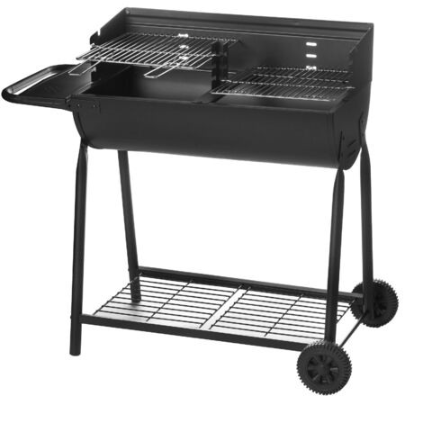 Barbacoa Carb 107X58X94Cm 2 Parrillas C/Rda Acero Ldk Garden