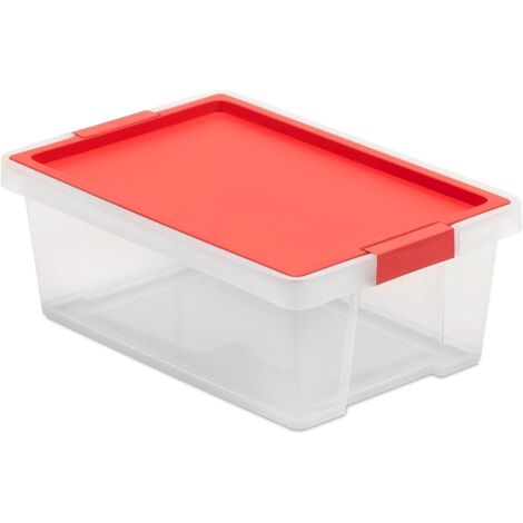 CAJA MULTIUSOS 7L CON TAPA ROJO 25X36X13CM