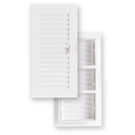 Rejilla de ventilación 133x260mm – ABS blanco – Espesor 2,4 cm – Compatible con sistemas de ventilación estándar – Fepre (1/2)