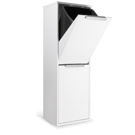 ARREGUI Ecoclas Cubo de basura y reciclaje de acero, mueble de reciclaje, blanco, 2 cubos: 2 x 17 L (34 L) CR201-E (1/5)