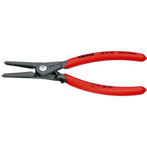 KNIPEX 49 31 A2 Alicate de precisión para arandelas para arandelas exteriores de ejes con protección contra la sobreexpansión Mangos plasticos por inmersión antideslizantes gris atramentado 180 mm