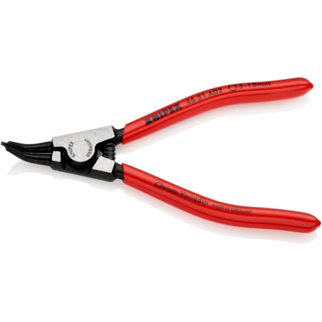 KNIPEX 46 31 A02 Alicate para arandelas para arandelas exteriores de ejes en ángulo de 45° recubiertos de plástico Negro atramentado 130 mm