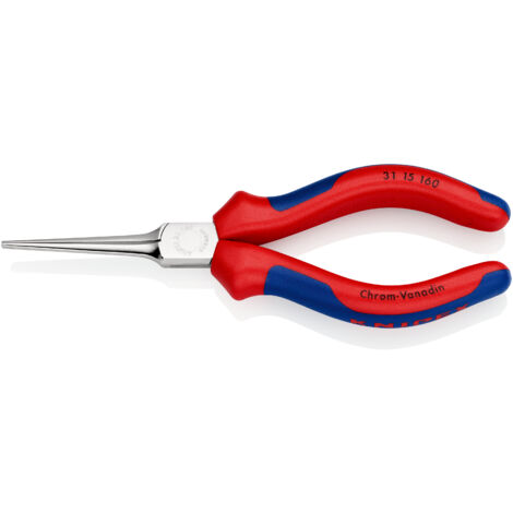 KNIPEX 31 15 160 Alicate de presión (Alicate acabado en punta) con mangos multicomponentes cromado 160 mm