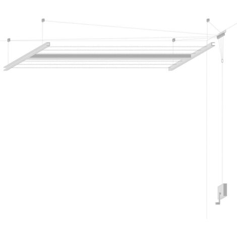 Tendedero techo manivela 110-170cm extensible acero sube-baja