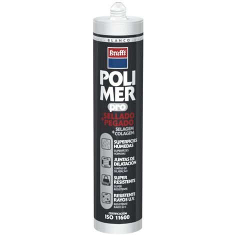Adhesivo Poliuretano Modificado 300 Ml Gris Polimer Cartucho Krafft