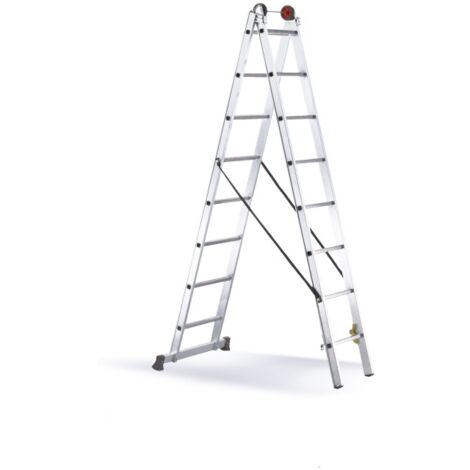 Escalera ind transf 3,00/5,20mt 10 peldaños db.c/base alu sv