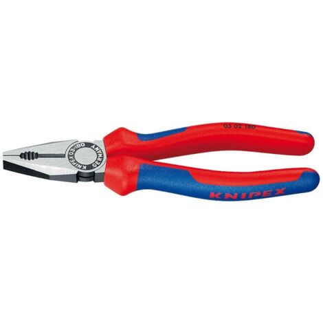 Alicates universales Knipex 03 02 180 7" acero forjado corte de cables hasta Ø12 mm