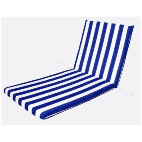 Cojin Tumbona Monoblock 120X50X5Cm Blanco/Azul Teplas