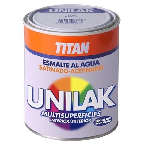 Esmalte Laca Satinado  750 Ml Blanco  Agua Unilak Titan