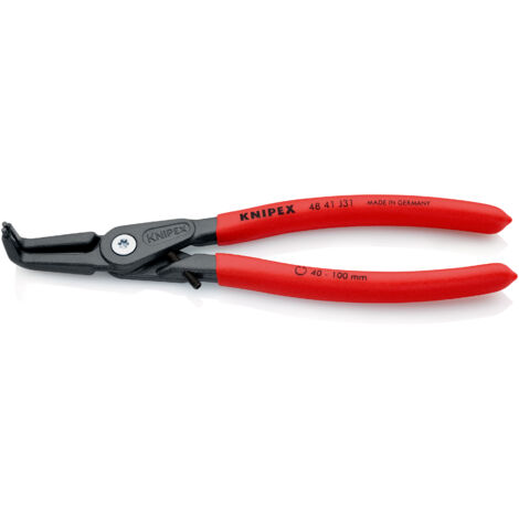 KNIPEX 48 41 J31 Alicate de precisión para arandelas para arandelas interiores en taladros Mangos plasticos por inmersión antideslizantes gris atramentado 210 mm (1/2)