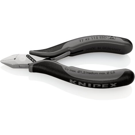 KNIPEX 77 42 115 ESD Alicates de corte diagonal para electrónica ESD con articulación machihembrada con mangos multicomponentes 115 mm (1/4)