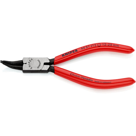 KNIPEX 44 31 J12 Alicate para arandelas para arandelas interiores en taladros en ángulo de 45° recubiertos de plástico Negro atramentado 140 mm