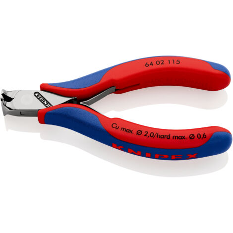 KNIPEX 64 02 115 Alicate de corte frontal para electrónica con mangos multicomponentes 115 mm