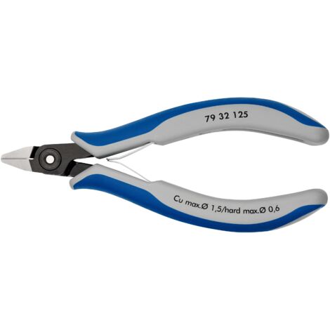 KNIPEX 79 32 125 Alicates de precisión de corte diagonal para electrónica con mangos multicomponentes Barnizados 125 mm