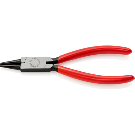 KNIPEX 22 01 160 Alicate de boca redonda recubiertos de plástico Negro atramentado 160 mm