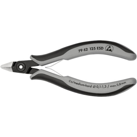 KNIPEX 79 62 125 ESD Alicates de precisión de corte diagonal para electrónica ESD con mangos multicomponentes Barnizados 125 mm (1/5)