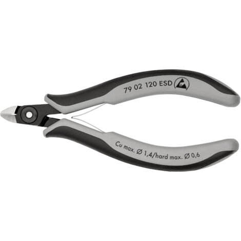 KNIPEX 79 02 120 ESD Alicates de precisión de corte diagonal para electrónica ESD con mangos multicomponentes Barnizados 120 mm