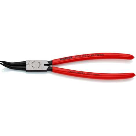 KNIPEX 44 31 J32 Alicate para arandelas para arandelas interiores en taladros en ángulo de 45° recubiertos de plástico Negro atramentado 225 mm
