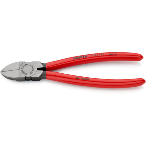 KNIPEX 72 01 180 Alicates de corte diagonal para plásticos recubiertos de plástico 180 mm
