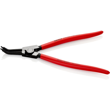 KNIPEX 46 31 A42 Alicate para arandelas para arandelas exteriores de ejes en ángulo de 45° recubiertos de plástico Negro atramentado 310 mm