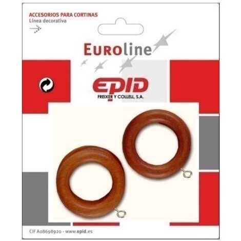 Anilla Cortina 18Mm Hogar Madera Avellana Epid 10 Pz